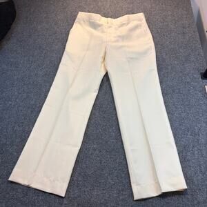 Austin Manor Mens Vintage Slacks 36x30 Ivory Wool Blend Dress Trousers Pants